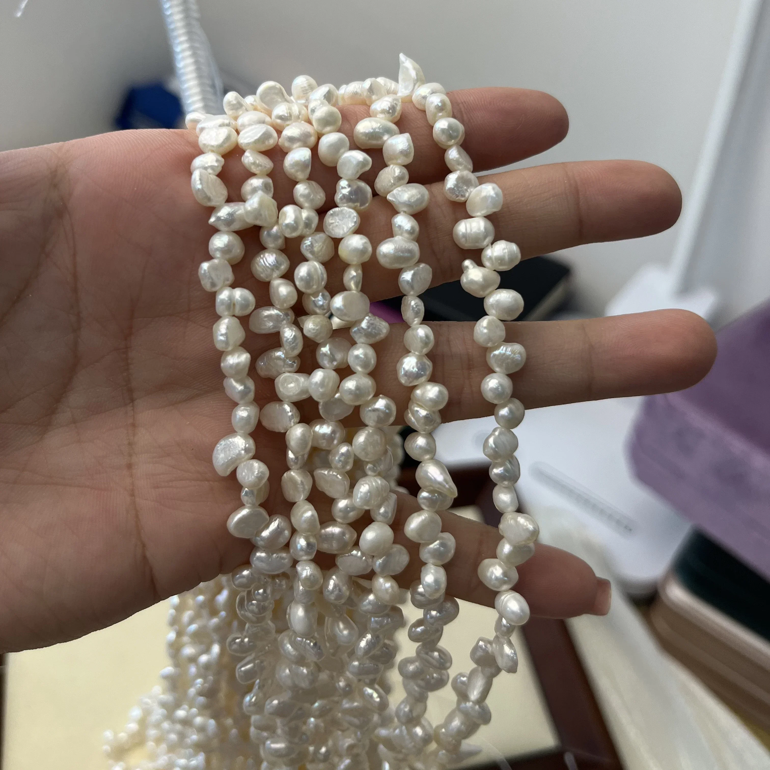 

6-7mm AAAA Irregular Natural Freshwater Baroque Pearl Isolated Bead Jewelry Make DIY Necklace Bracelet Accessories Women Wedding