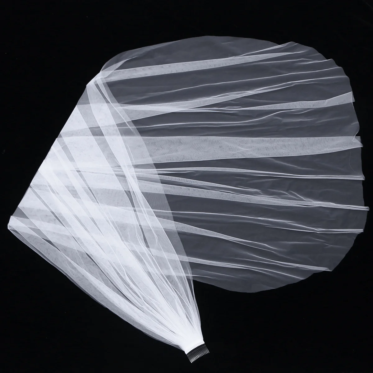 

Long Single Layer Floor Wedding Veil Pure White 30Cm Bridal Comb Smooth Flowy Look For Bride Wedding Accessories