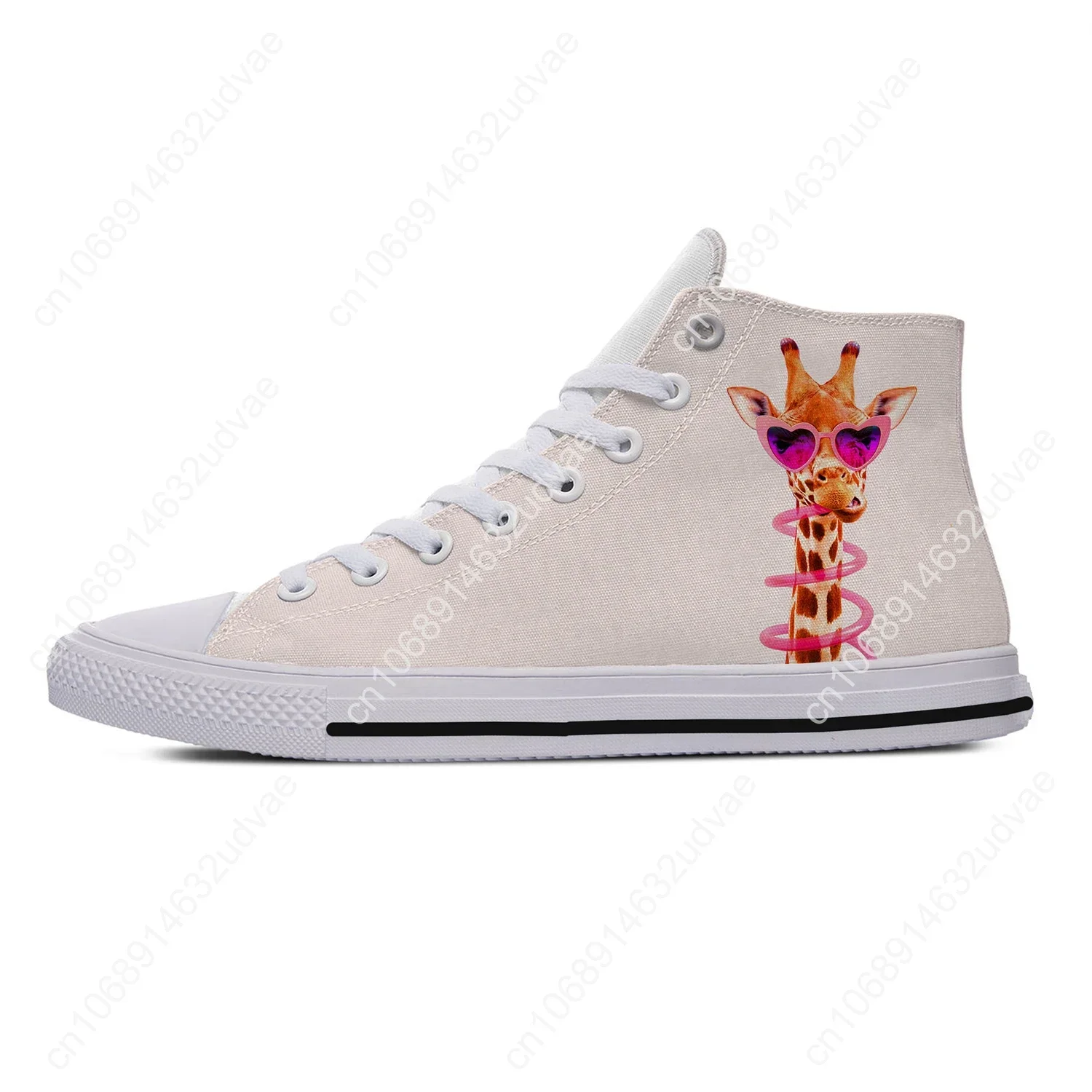 Giraffe Animal High Top Sneakers Mens Womens Teenager Funny Fashion Casual Shoes Canvas Running Shoes 3D Print Lightweight Shoe