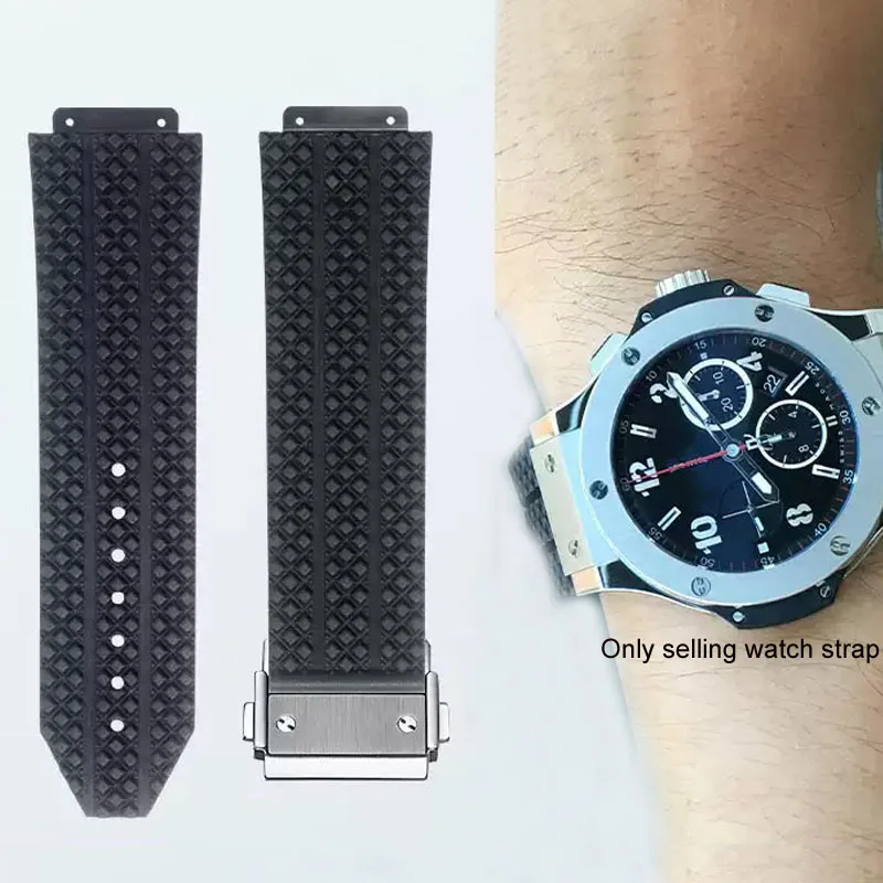 

25*19mm Watch Band for HUBLOT BIG BANG Silicone Waterproof Men's Watch Strap Chain Accessories Rubber Bracelet Wristban