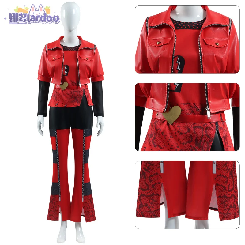 2024 Halloween Red Cosplay Costume Descendants Queen Of Hearts' Daughter Uniform Set The Rise Of Princess Full Outfits Lardoo