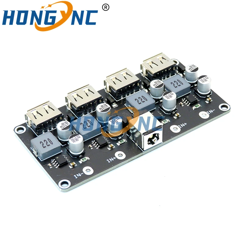 4 Channel USB QC3.0 QC2.0 DC-DC Buck Converter Charging Step Down Module 6-32V 9V 12V 24V To Fast Quick Charger Circuit Board 5V