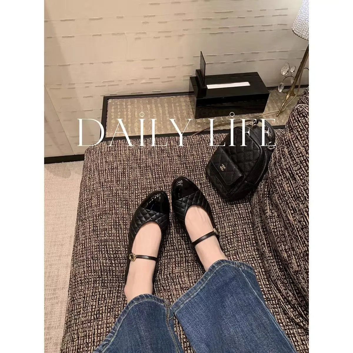 2025 الربيع والصيف جديد جلد طبيعي الماس نمط اللون أحذية الباليه جميع مطابقة شقة الضحلة طبقة واحدة الأحذية #5