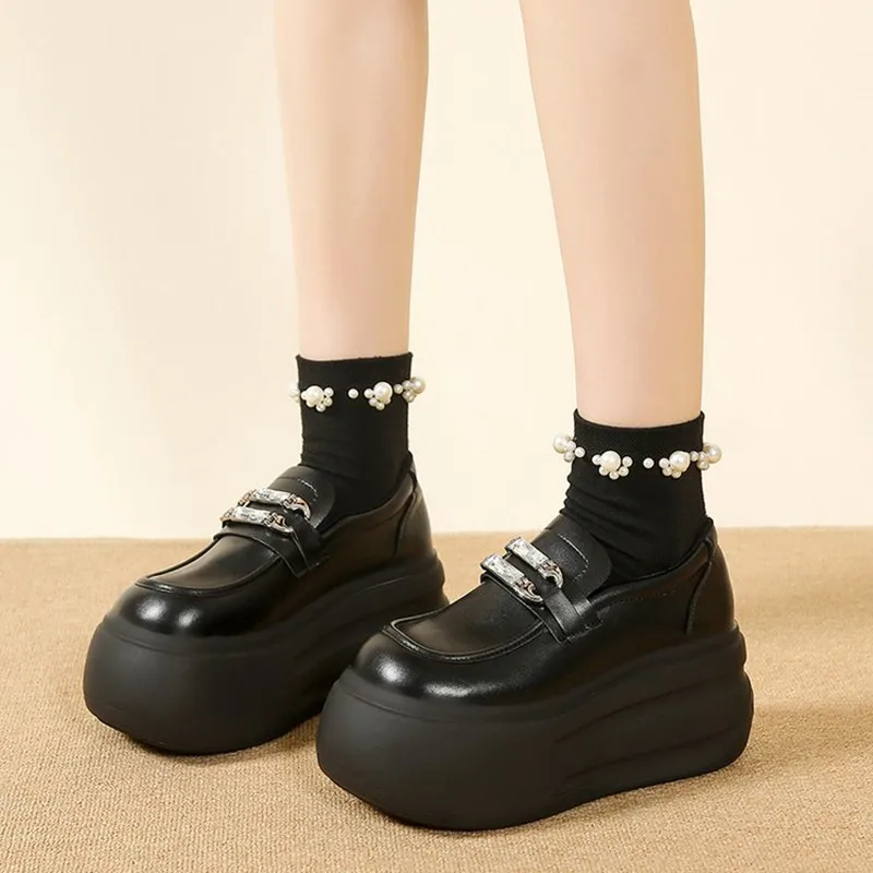 منصة الشقق الصنادل النساء أحذية رياضية أحذية حذاء بدون كعب 2026 الاتجاه مصمم ربيع جديد الجلد المدبوغ الراحة المشي Zapatos Mujer #3