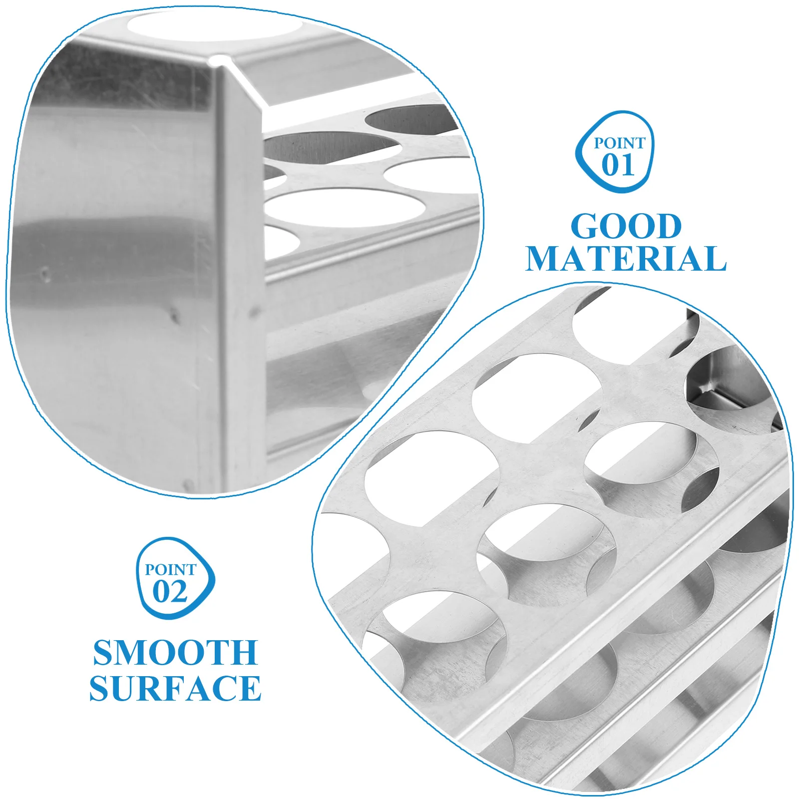 

Stainless Steel Test Tube Rack 31mm*10 Holes for 50ml Tubes Lab Equipment Reusable Metal Stand Tube Holder
