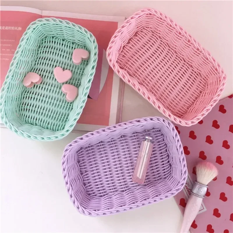 

Ice Cream Mark Preparation Storage Basket Desktop Debris Basket Girl Heart Pink Control Photo Props Preparation Box Fruit Picnic