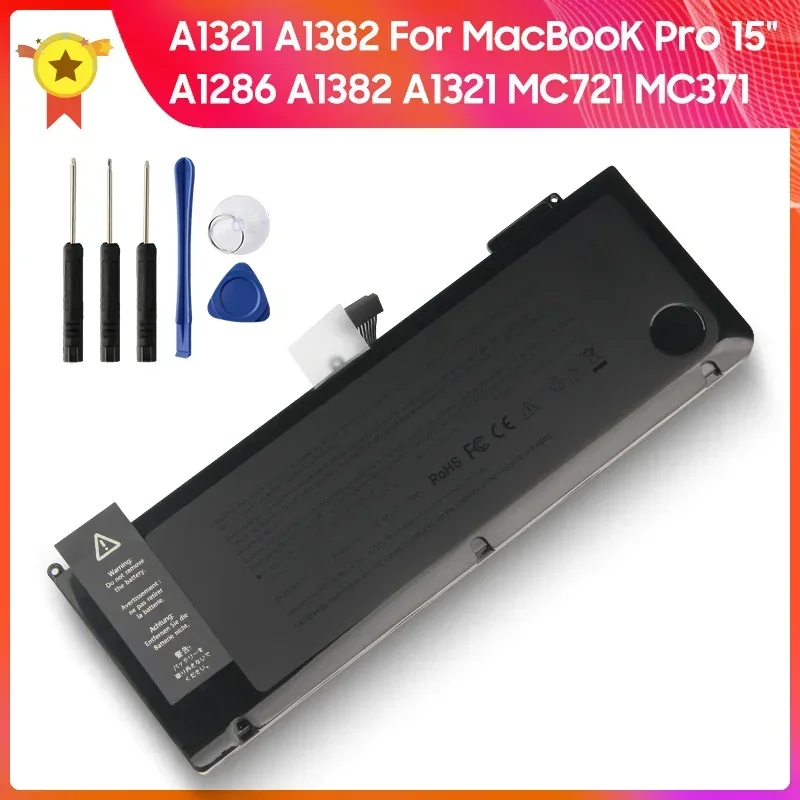 

Replacement Battery A1382 73Wh For MacBooK Pro 15" A1382 A1286 A1321 MC371 MC721 High Quality Batteries With Tool