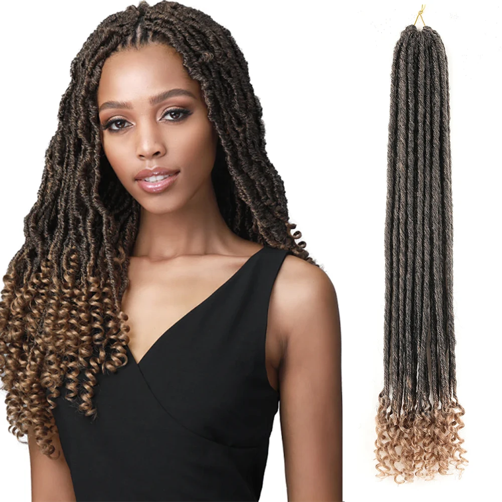 

Goddess Soft Faux Locs Crochet Hair Straight Pre-Looped Curly Hair Synthetic Braiding Hair Extensions for Black Women