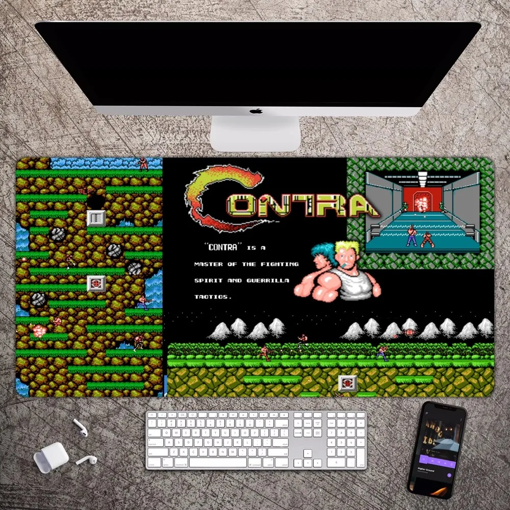 Classic Games Contra Mousepad Large Gaming Compute Gamer PC Keyboard Mouse Mat