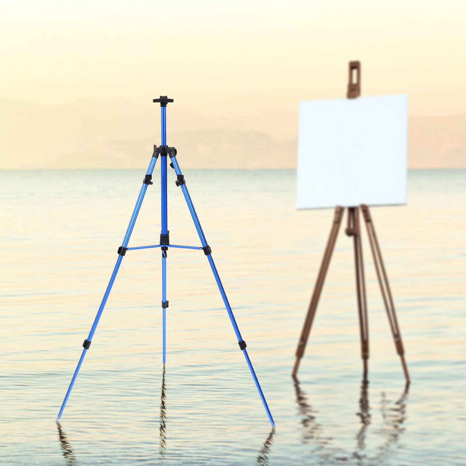 

Metal Easel Foldable Adjustable Height Aluminum Alloy Painting Stand Outdoor Indoor Canvas Drawing Display Tripod Rack