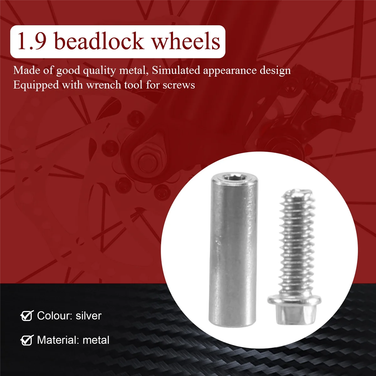 AS96 100 Stück 1,9 2,2 Felge Imperial M2 Schraube Dekoration für 1/10 RC Crawler Axial SCX10 90046 AXI03007 Traxxas TRX4,A