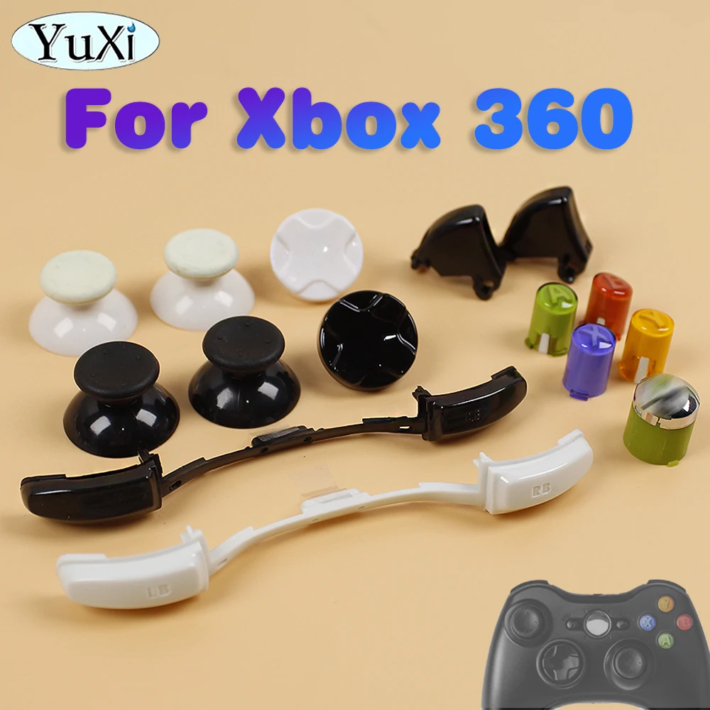 For Xbox 360 Thumbstick Cover D-pad Direction Key ABXY Button Cap LB RB Bumper LT RT Trigger Key Game Controller Replacement