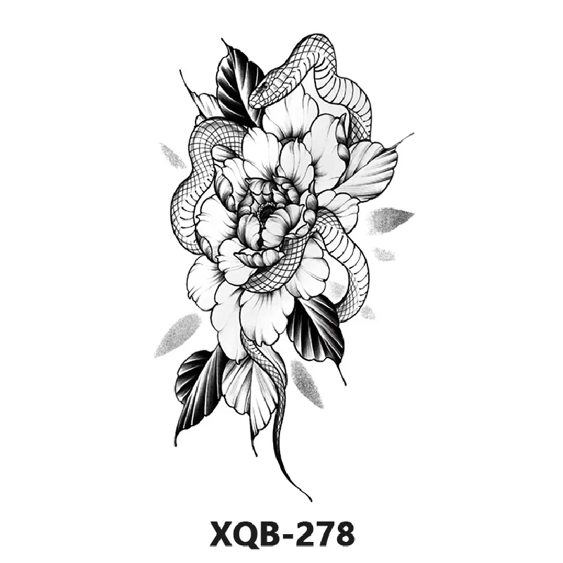 210*114mm Animal Flower Net Red Half Arm Simulation Tattoo Sticker Half Handmade Semi Mechanical Decoration Temporary Tattoos