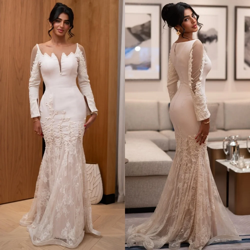 

Customized Classic Exquisite Net Flower Pleat Trumpet V-neck Long Dresses Bespoke Occasion Sizes Available
