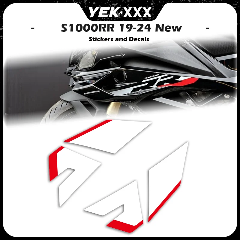 

For BMW S1000RR 2023 2024 New Motorcycle Fairing Side Stickers Winglet Aerodynamic Wing Stickers Red and white design