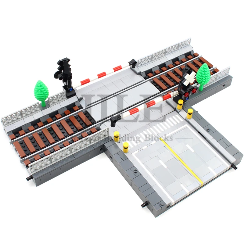 MOC Building Blocks Road Baseplates Models Extension Public Facilities Construction Set City Traffic Street View Bricks DIY Toy