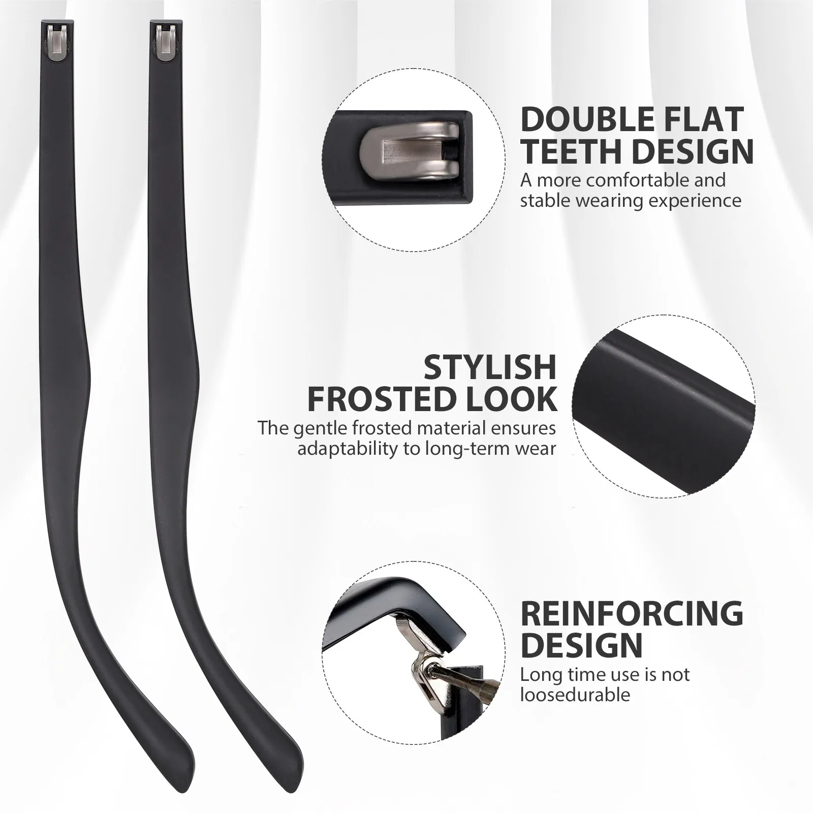 1Pair Glasses Arm Replacement Temple Universal Fit Eyeglasses Parts Repair Accessories Exquisite Craftsmanship Chic Fashionable