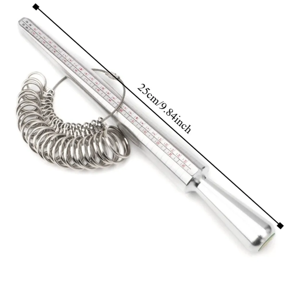 قياس دقيق الولايات المتحدة المملكة المتحدة حلقة الحجم الألومنيوم حلقة عصا حلقة أداة قياس الحواف السلس المهنية البنصر قياس عدة