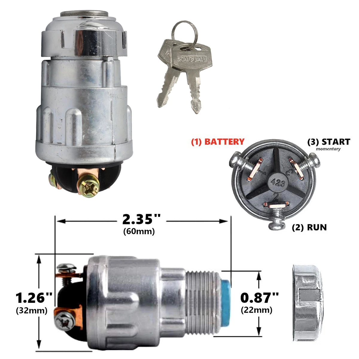 Start Switch, Car, Forklift, Truck, Agricultural Vehicle, Preheat Ignition Switch, Car Modification Switch