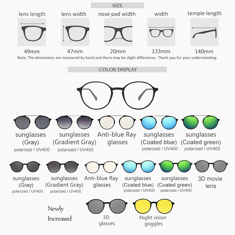 Bauhaus Magnetic Sunglasses Polarized Sunglasses Myopia glasses frame five color fashion Optical ULTEM Eyewear