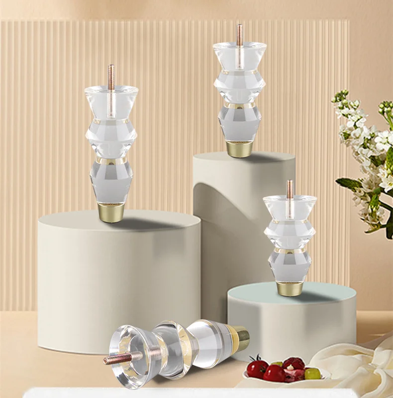 4pcs/lot Acrylic Furniture Legs Replacement Sofa Feet Cabinet Leg Modern Clear Decor DIY Crystal Acrylic Furniture Feets