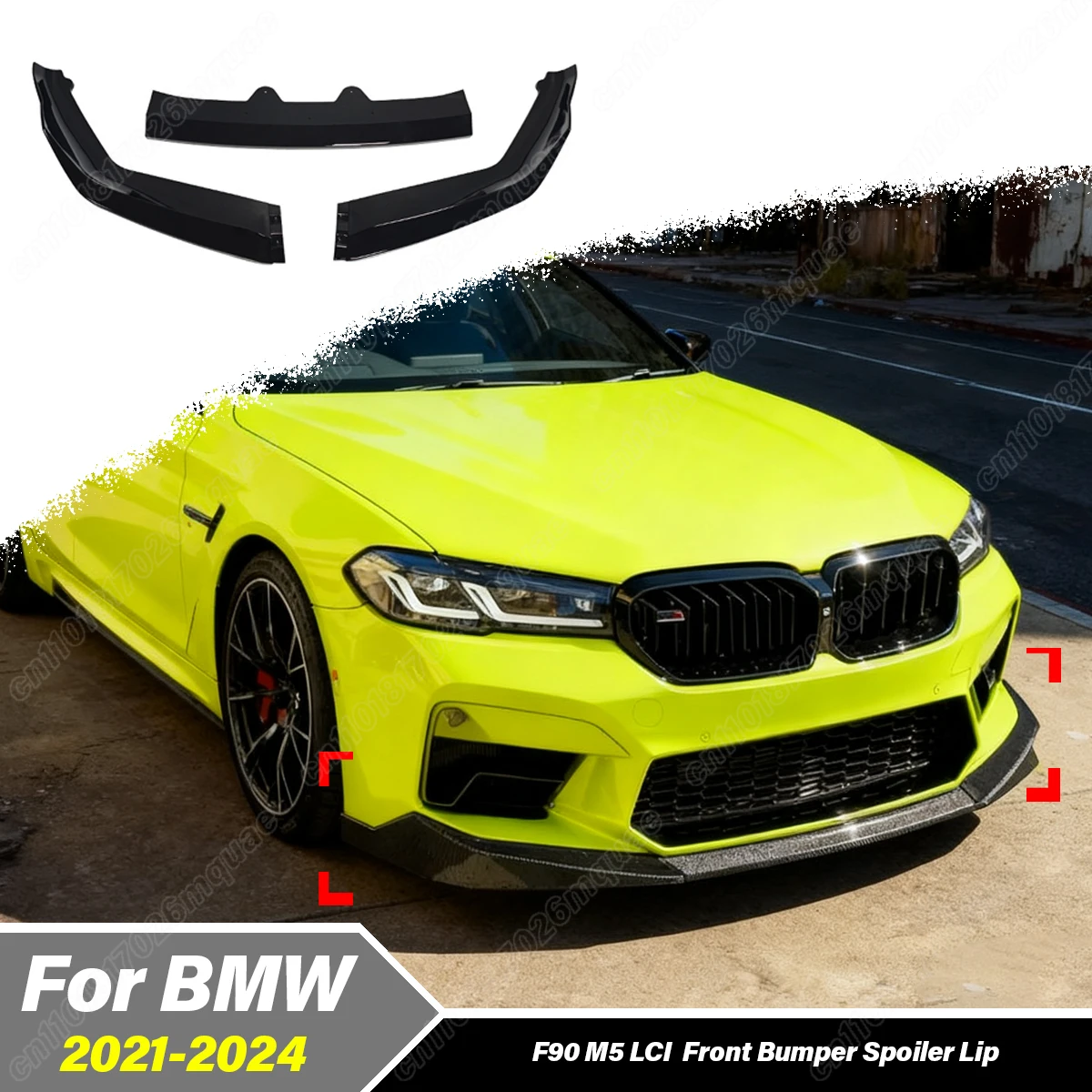 

Для BMW F90 M5 M5C LCI: Стильный спойлер-сплиттер на передний бампер, декоративный обвес, 2021-2024 гг.
