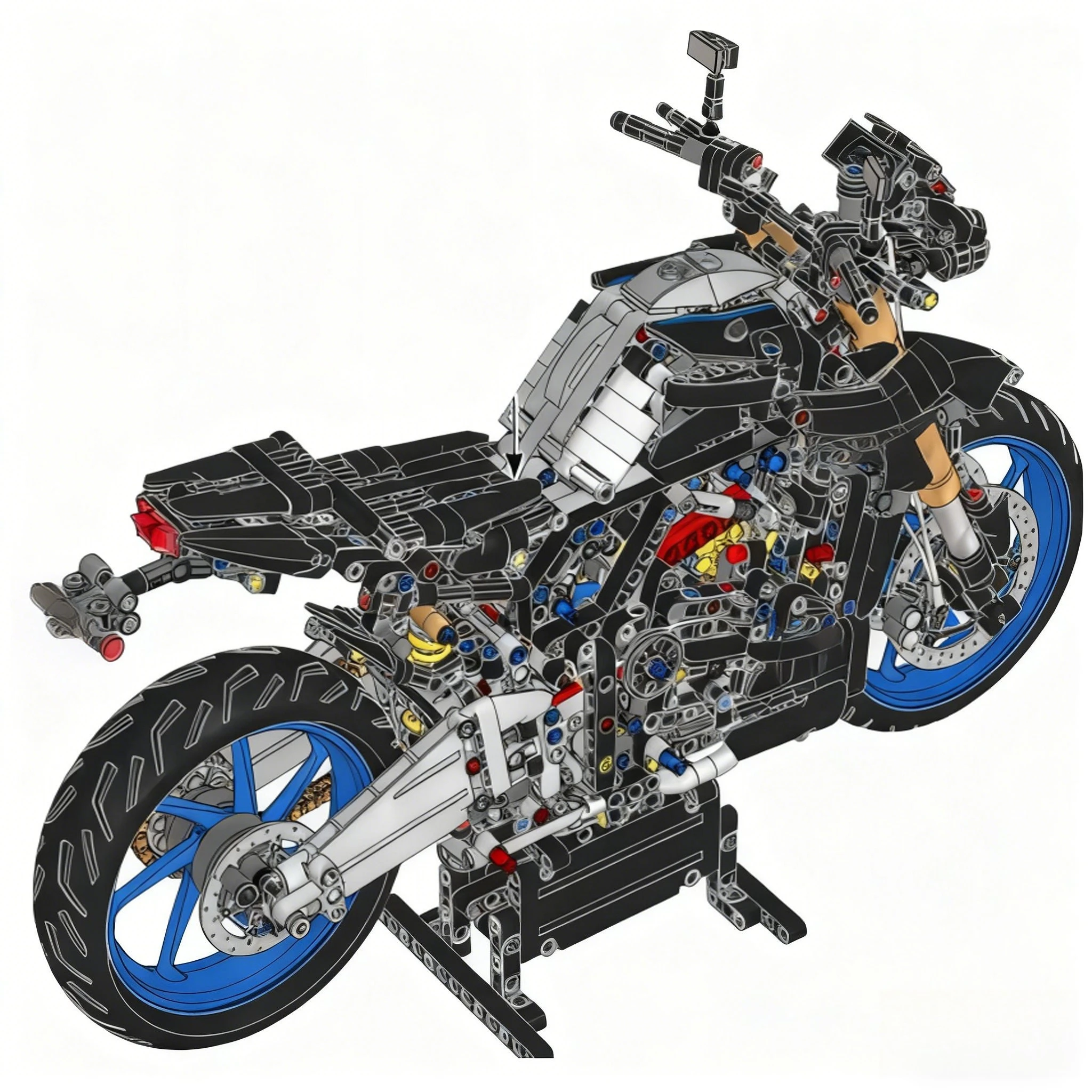 Lokomotiven Motorräder Modell 42159 Bausteine-Sets kompatibel mit Legoed-Partikeln, geeignet für Weihnachtsgeschenke 1478 Stück