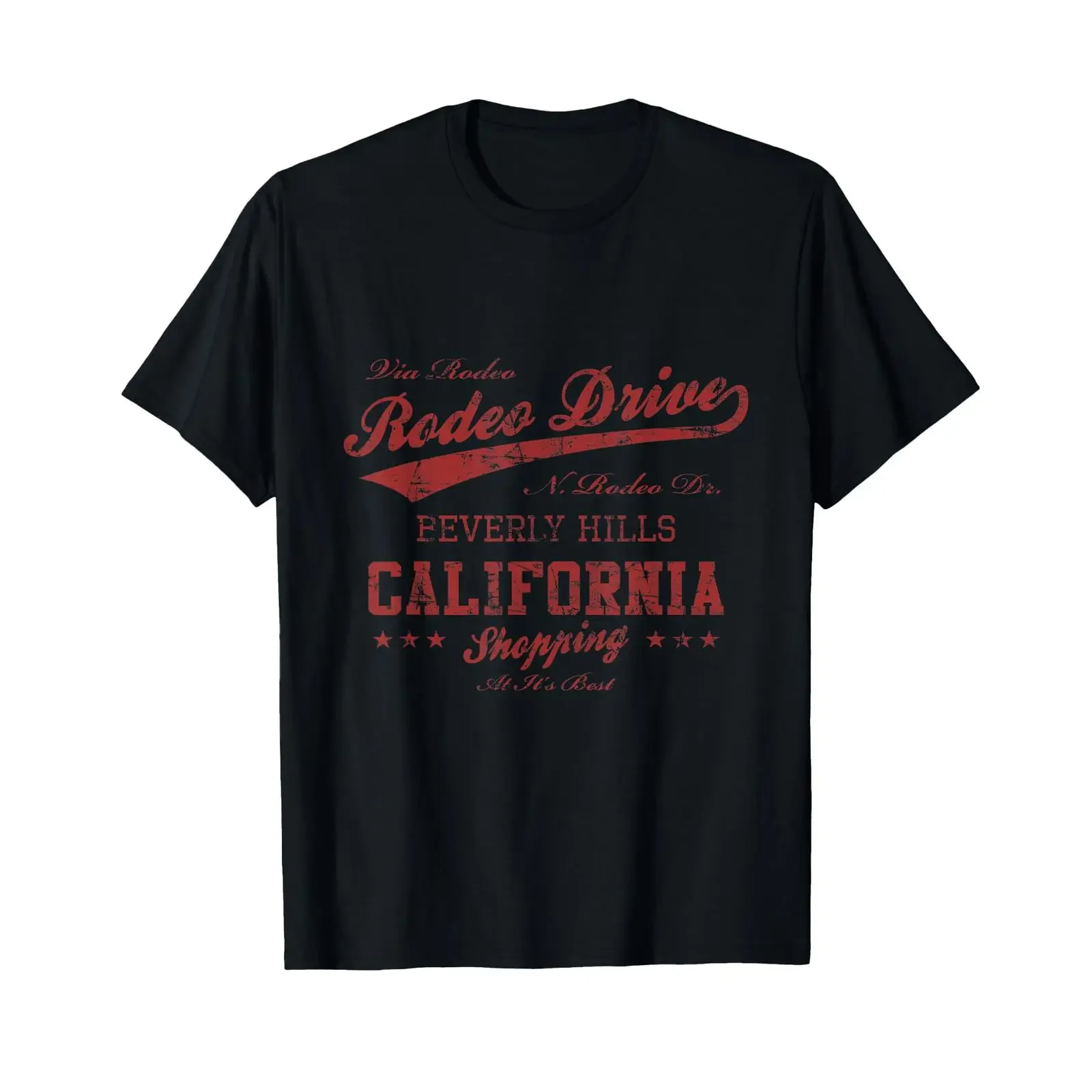 Rodeo Drive Beverly Hills California Distress T Shirt vintage Washed Comfortable Stretched fashion graphic homme Breathable
