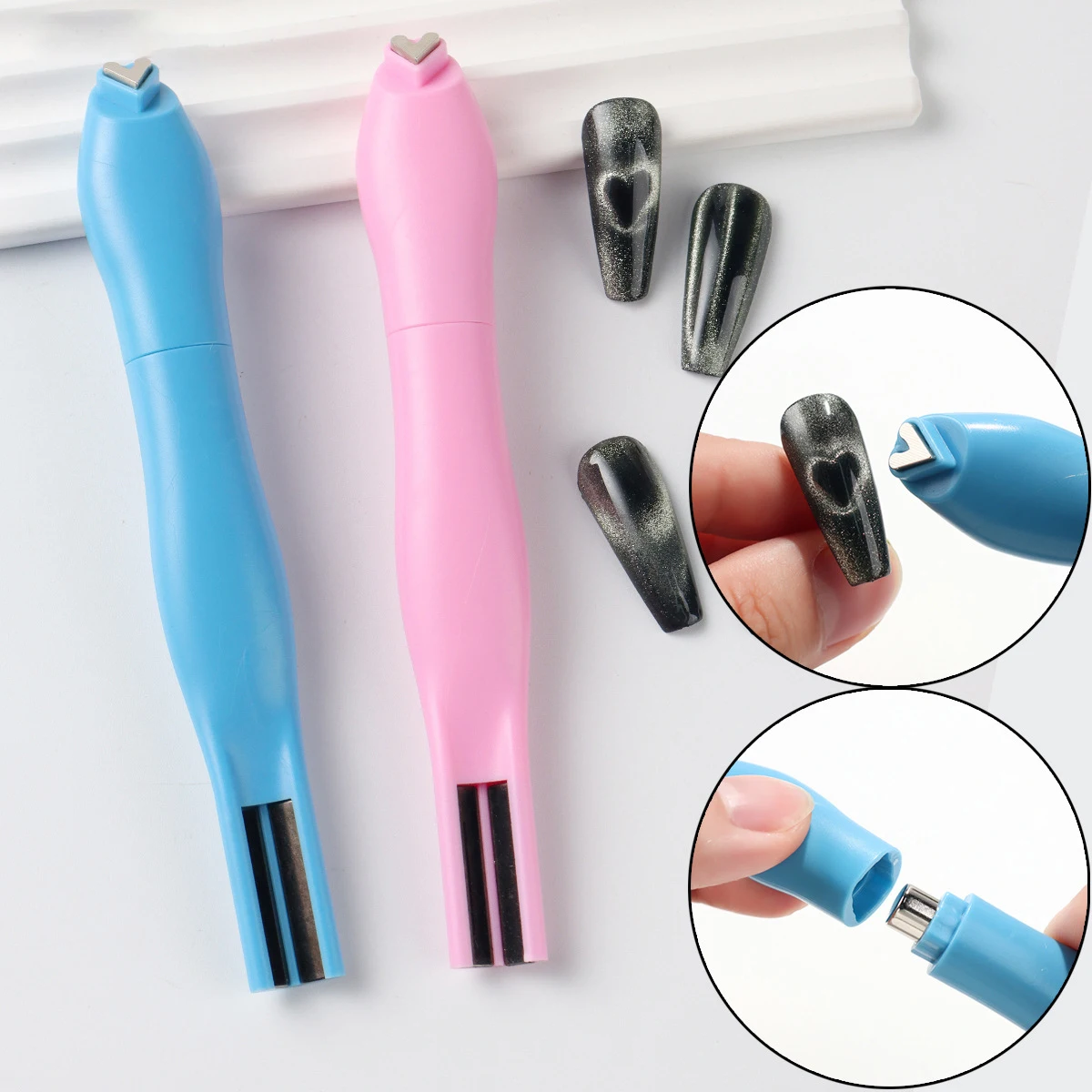 แม่เหล็กทำเล็บลายตาแมว 3 in 1 แบบถอดได้ สำหรับทำเล็บลายงูและเล็บแบบฝรั่งเศส สำหรับงาน DIY