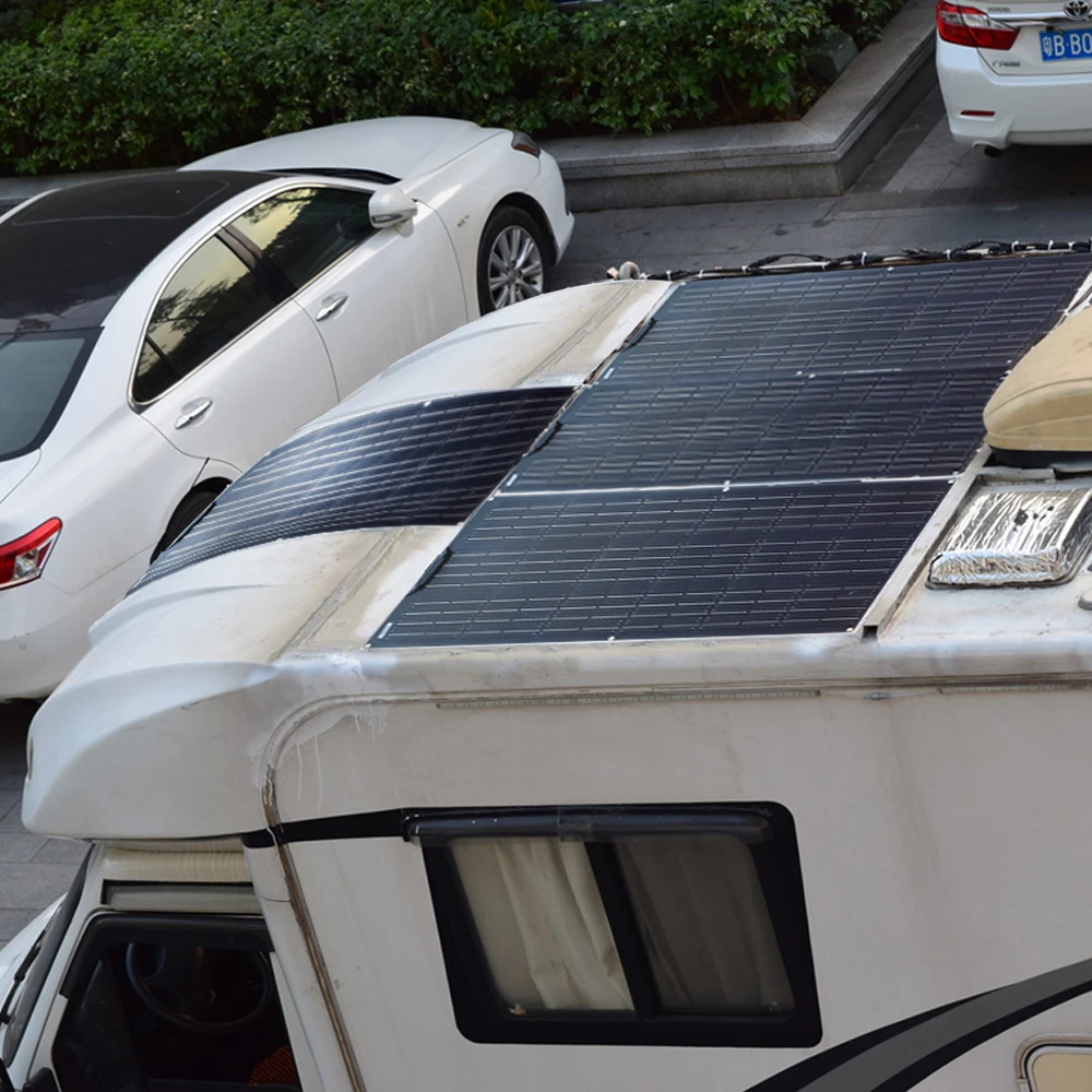 ETFE PET مجموعة الألواح الشمسية المرنة 300 واط 150 واط اللوحة الكهروضوئية 12 فولت شاحن بطارية للمنزل تخييم سيارة قارب السفر مستودع الاتحاد الأوروبي