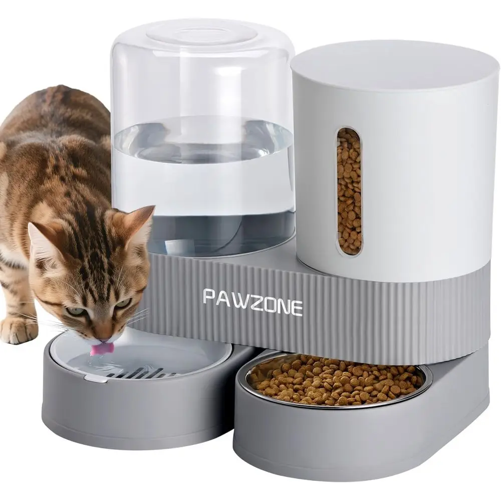 

2-пак. Автоматическая кормушка для кошек, диспенсер для воды из нержавеющей стали, гравитационная кормушка и поилка, набор с миской для корма для домашних животных для мелких медведей