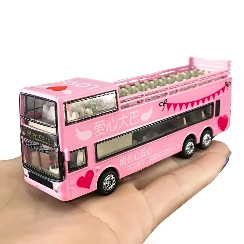 

Mini Bus Metal Simulation 1/64 Double-Decker Bus Bus Boilback Alloy Car Model Toy B326