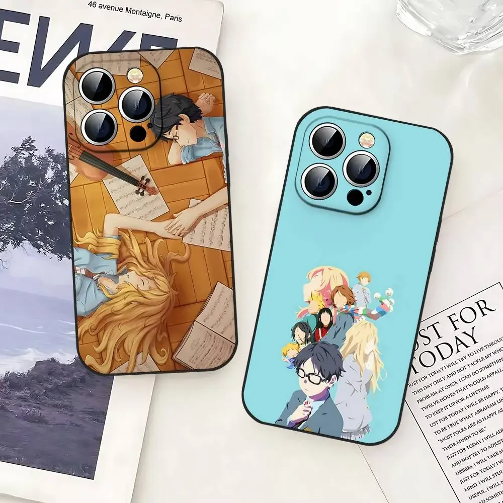 Amine Y-Your Lie In Aprils جراب هاتف جراب هاتف آيفون 17 16 15 11 13 14 Pro Max 7 8 Plus X Xr Xs Max 12 Mini Black Shell Co #3
