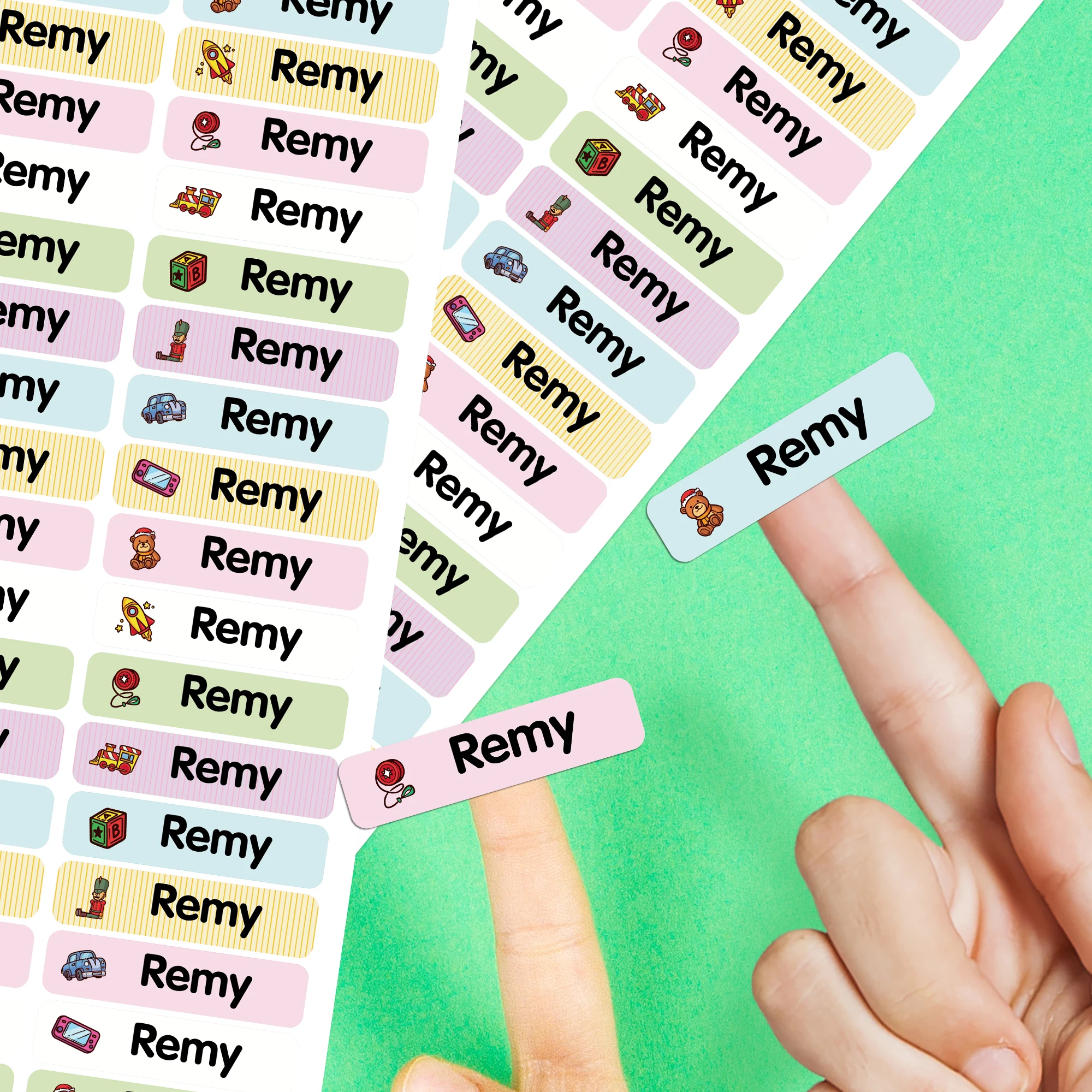 84/126pcs toy Personalized Name Stickers Textbook Tag Pencil Label Cup Stickers For Uniforms, Sheets, Hats, Shoes, Backpacks