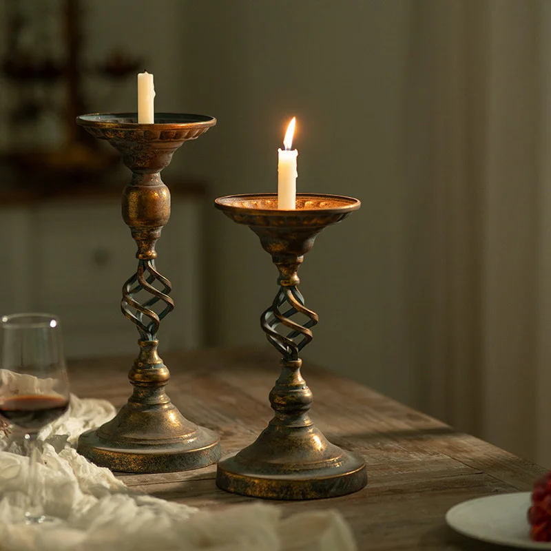 

Декоративный подсвечник из кованого железа в американском классическом стиле, настольное украшение для дома и кофейни