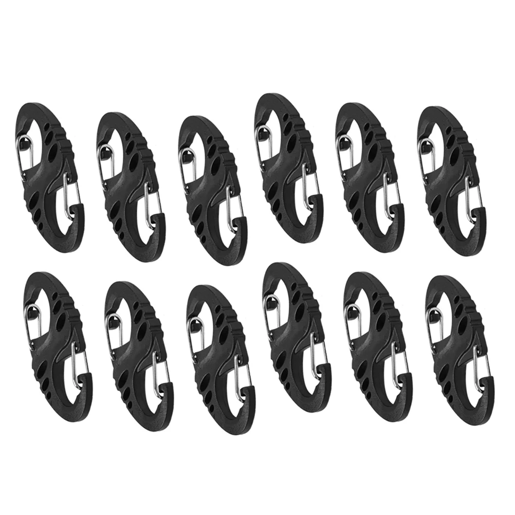 

12 Pcs Carabiner Climbing Hammock Multipurpose Camping Keychain Heavy Duty Clip