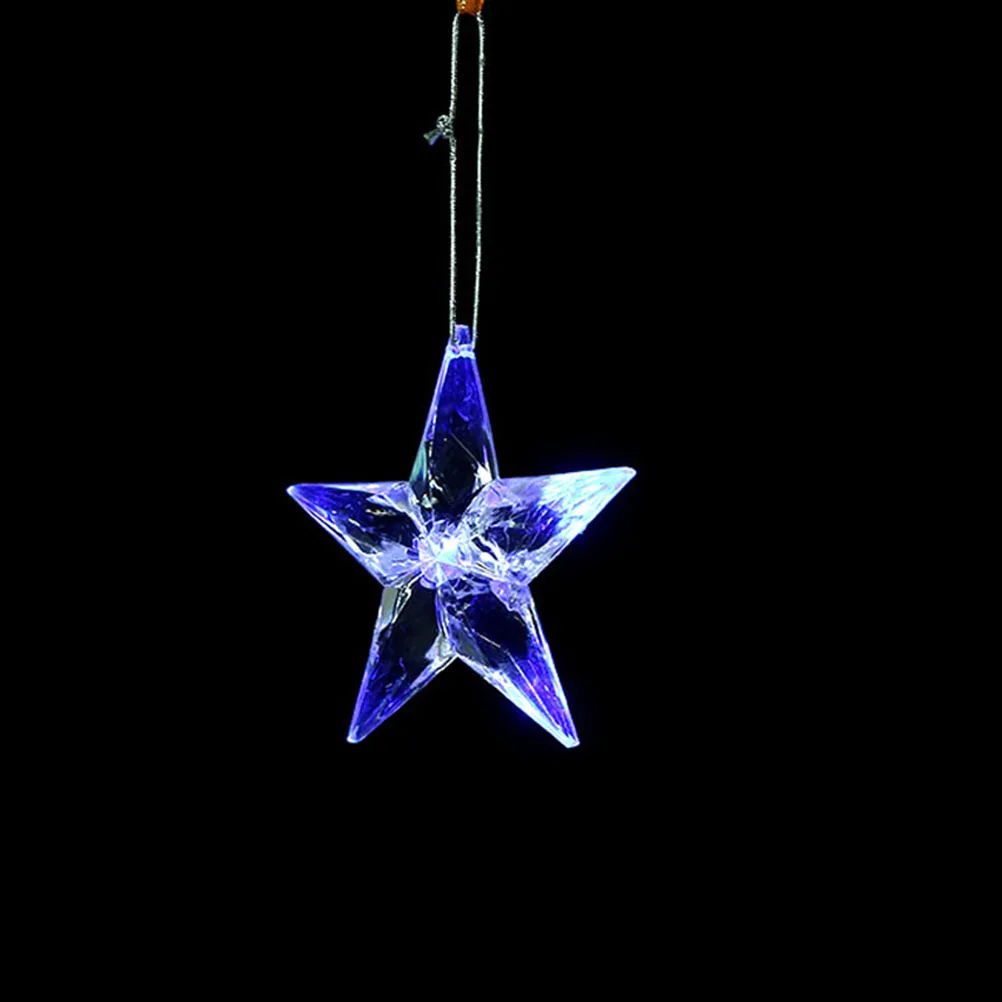 

5pcs LED Luminous Decorative Pendant Glitter Star naments Hanging Stars Christmas Material Festive Atmosphere