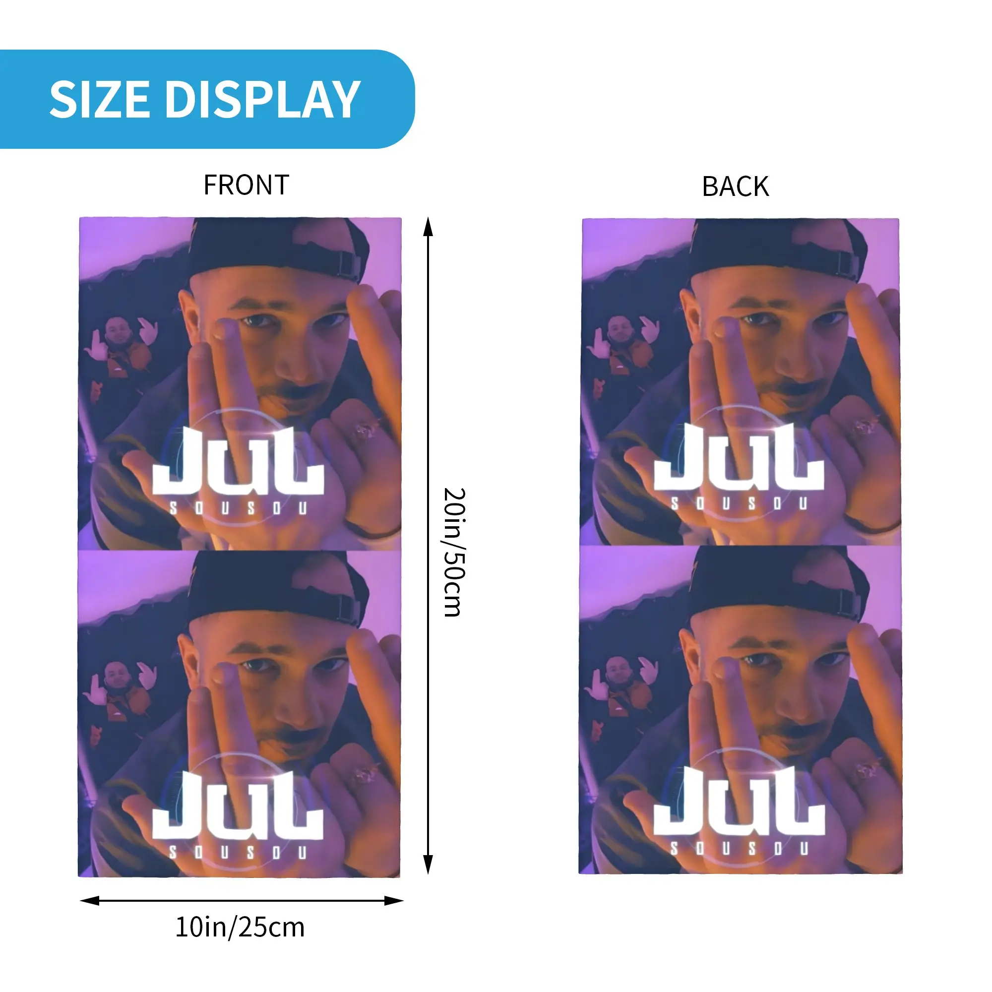 Custom JuL Rap Music Bandana Winter Neck Warmer Women Windproof Wrap Face Scarf for Ski  Gaiter Headband view 2