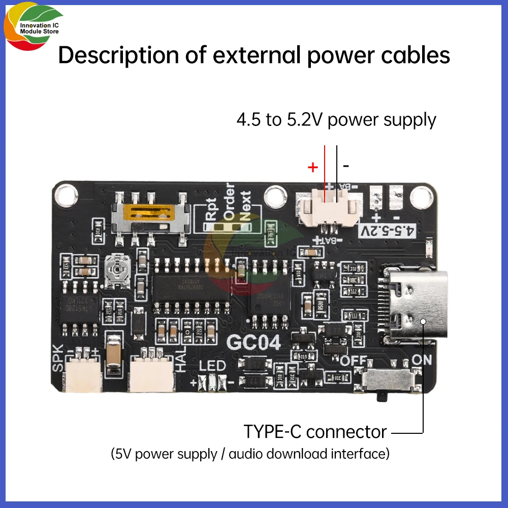 Recordable Sound Module MP3 8M WAV Button Control Music Voice Player Programmable Board with Speaker for DIY Greeting Card Gift