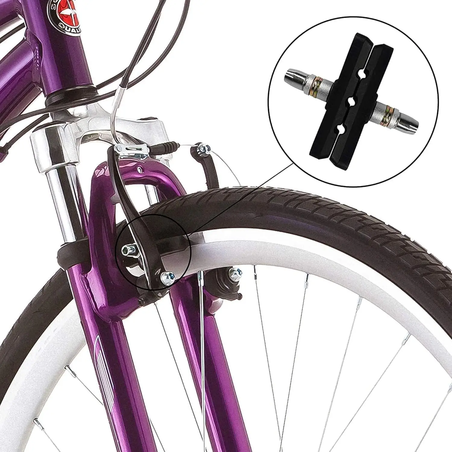 

MTB Bike Brake Pad 70mm 2.76" V-Brake Pads Silent Brake Shoes Rubber Bicycle Brake Block Replacement for Most Mountain Road