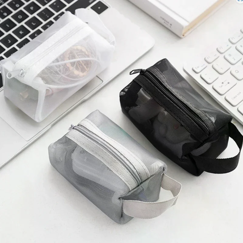 

Дорожная сетчатая косметичка на молнии для женщин, сумка для туалетных принадлежностей, органайзер для макияжа, портативный чехол для хранения