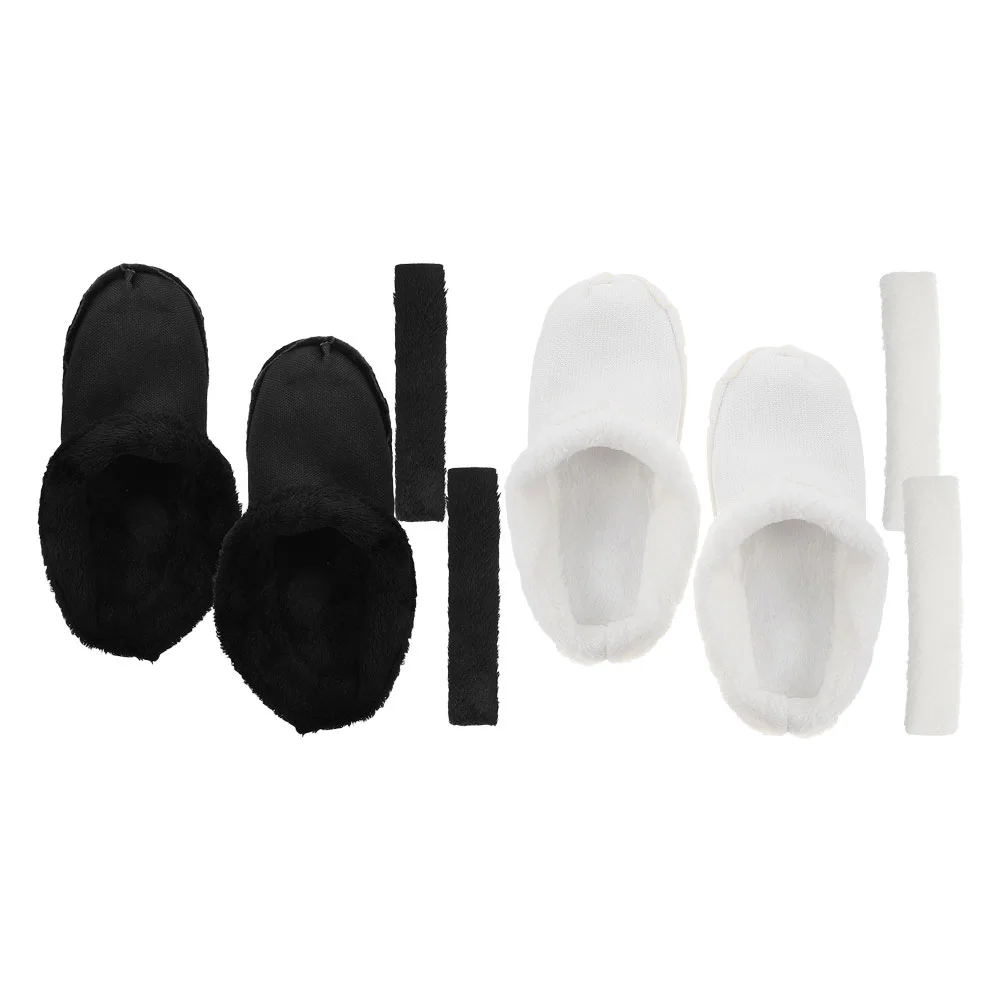 2 Pcs Furry Clogs Liners Plush Removable Warm Insoles Slippers Thickened Fleece Inserts Home Office Use