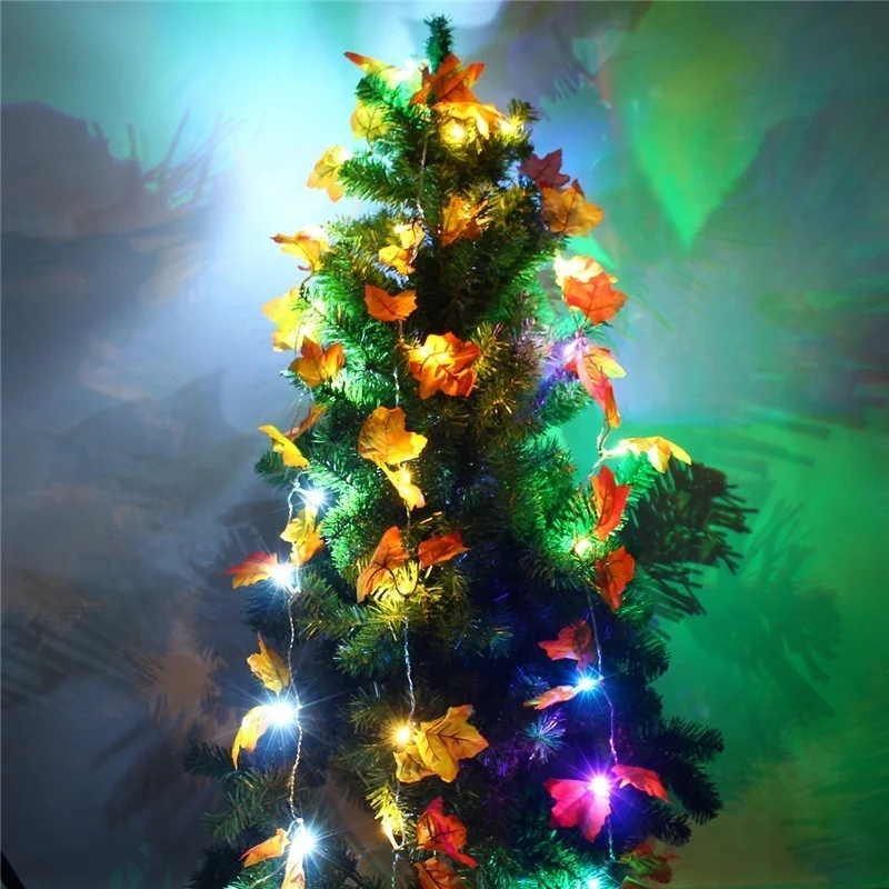 10 Leds Maple Fall Leaves String Fairy Light Lamp Leaf Party Christmas Halloween Home Decor For Living Room Studies Dormitories