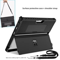 For Microsoft Surface Pro9 10 11 Protective Case Acrylic Transparent Cover Nylon Webbing Velcro Design Four-corner Airbags Shock