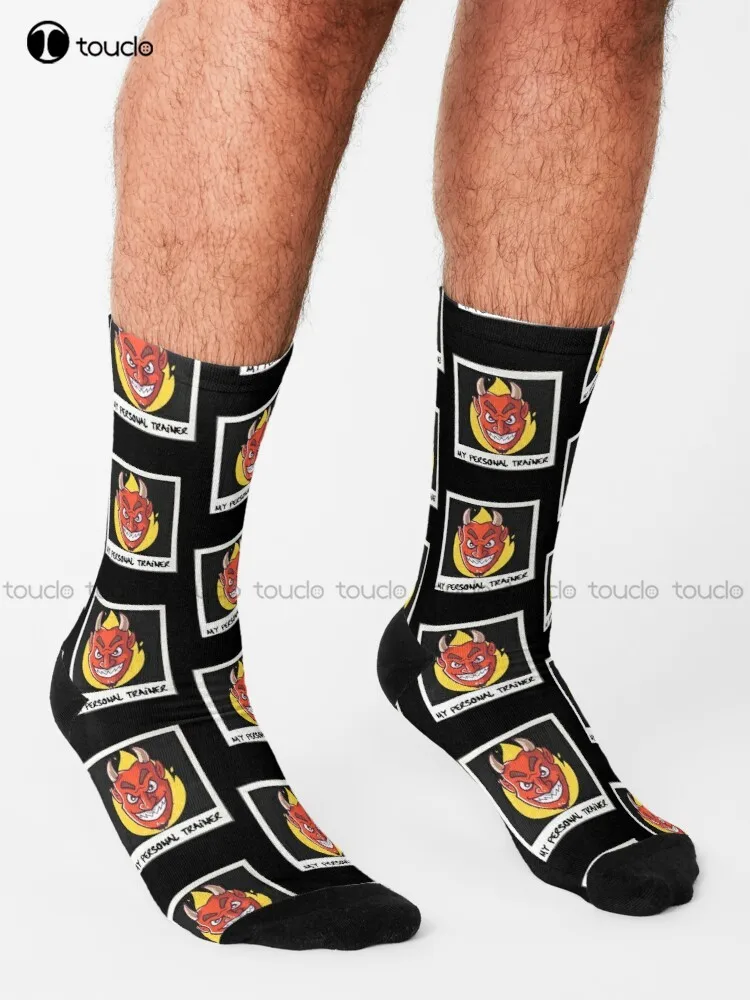 My Personal Trainer Is The Devil Socks Soccer Socks Men Unisex Adult Teen Youth Socks 360° Digital Print Harajuku Streetwear Art