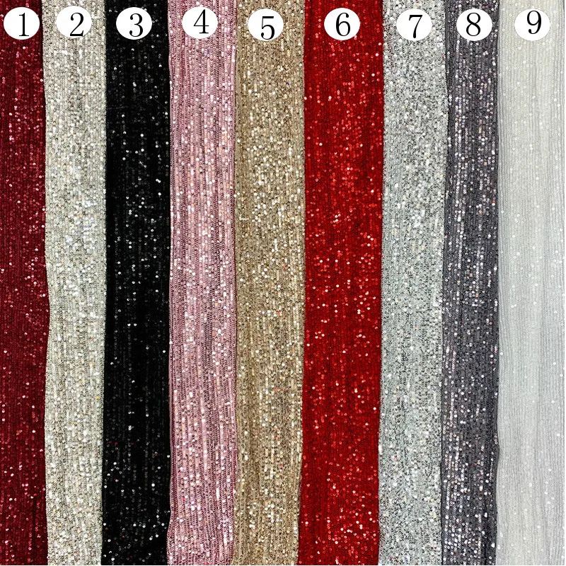 3/5/10yard Stretch Sequin Fabric Material Shiny Fabric Party Dress Glitter Fabric For Sewing, By the Yard