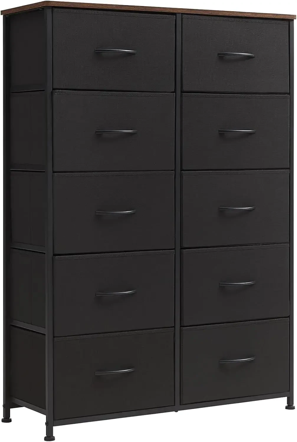 

for Bedroom with 10 Drawers, Wide Storage Organizer Chest of Drawers with Fabric Bins for Closet Bedside Nursery Living Room