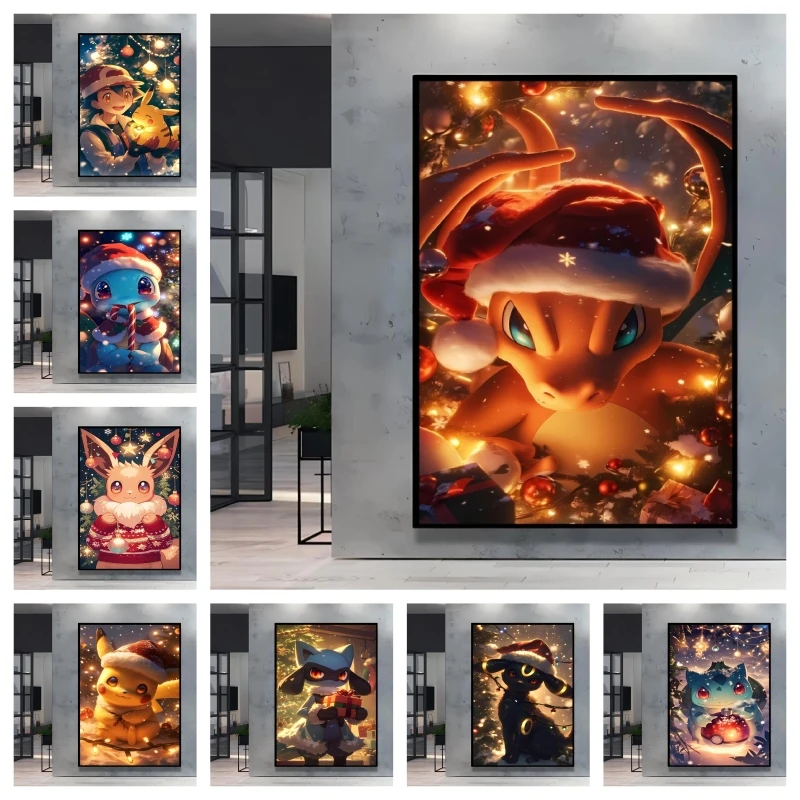 

Japanese Anime Canvas Paintings Pokemon Charizard Character Poster Home Room Children's Bedroom Wall Decoration Christmas Gifts