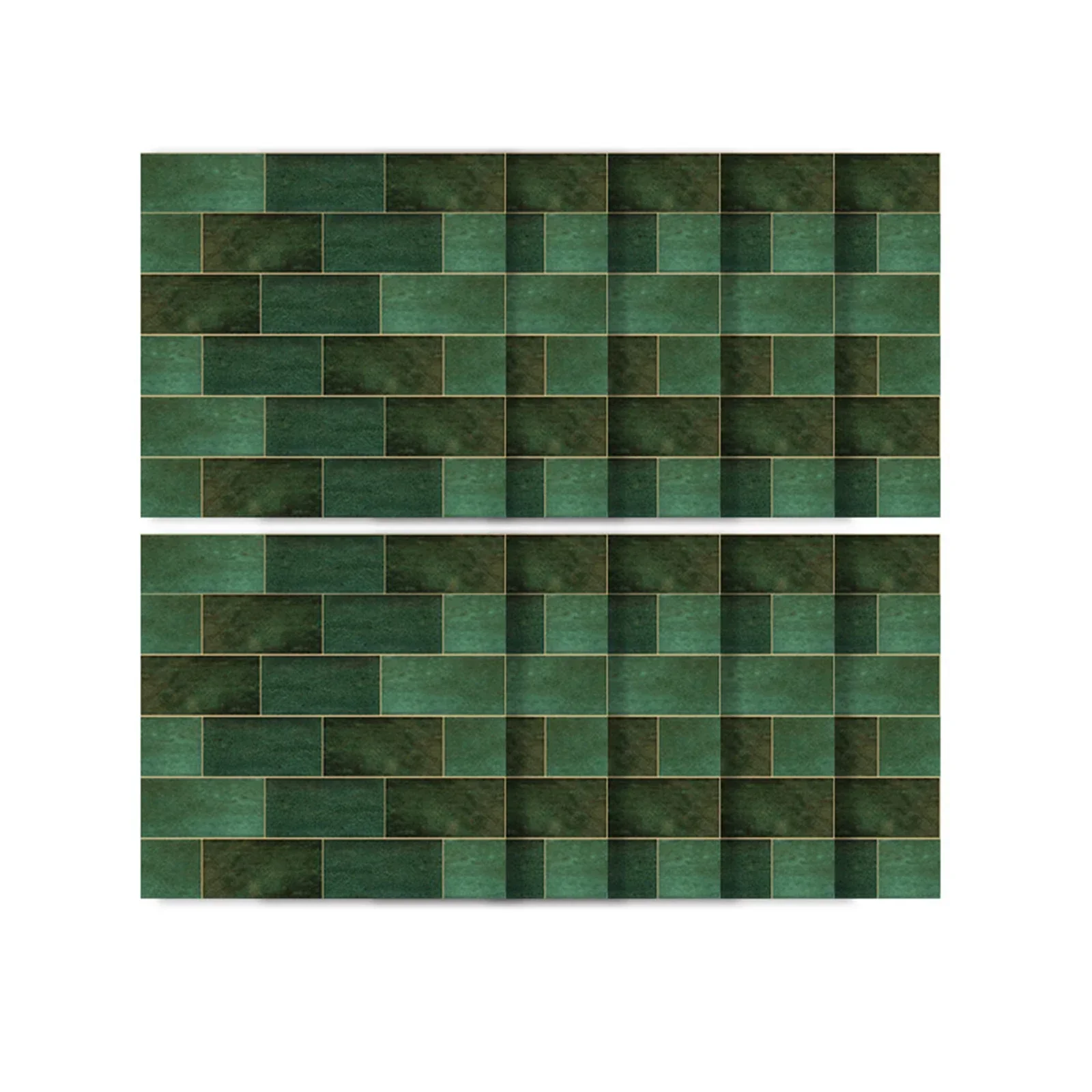 10Pcs Set Retro Dark Green Brick Wall Stickers Mosaic Tile Sticker Bathroom Kitchen Home Wall Background Embellishment