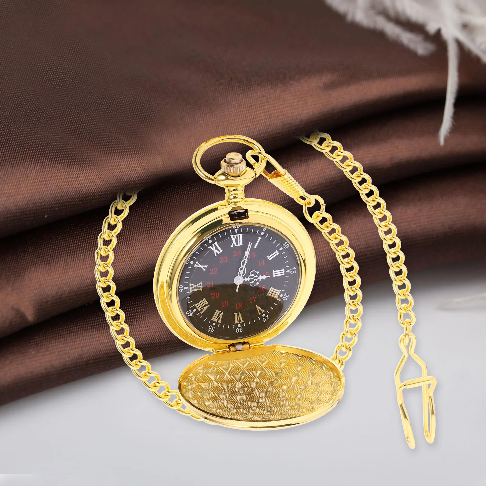 

1Pcs Classic Pocket Watch Alloy Exquisite Detail Long Chain Easy to Wear Retro Fashion Accessory Classic Pocket Watch